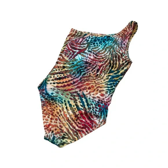 Beyond Swim Cristiano Printed One-Shoulder One-Piece Swimsuit, Sz 10 - Picture 5 of 10